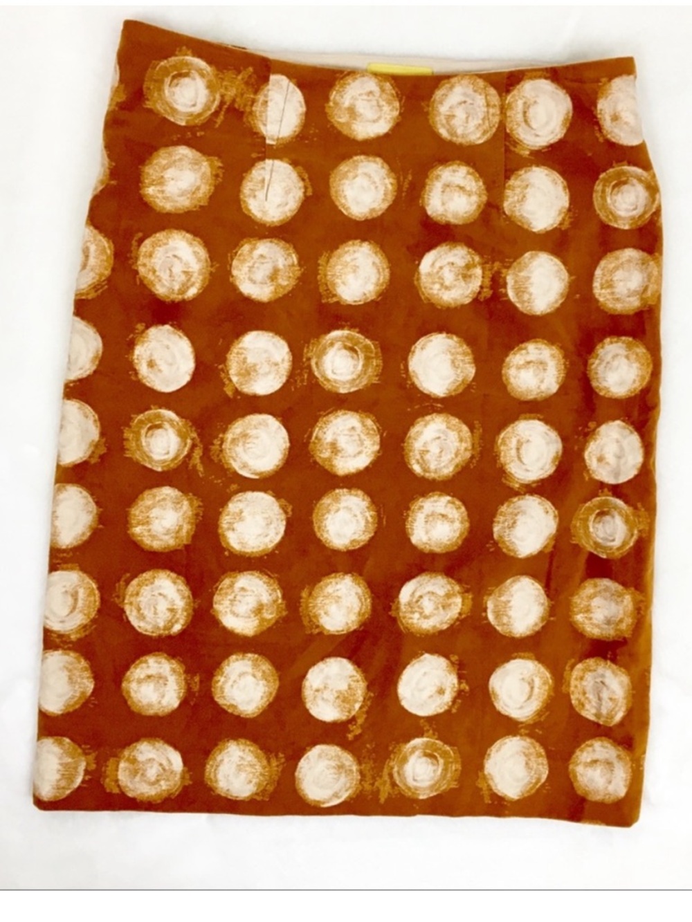 Anthropology Maeve Polka Dot Pencil Skirt in Rust and Cream Sz. 2